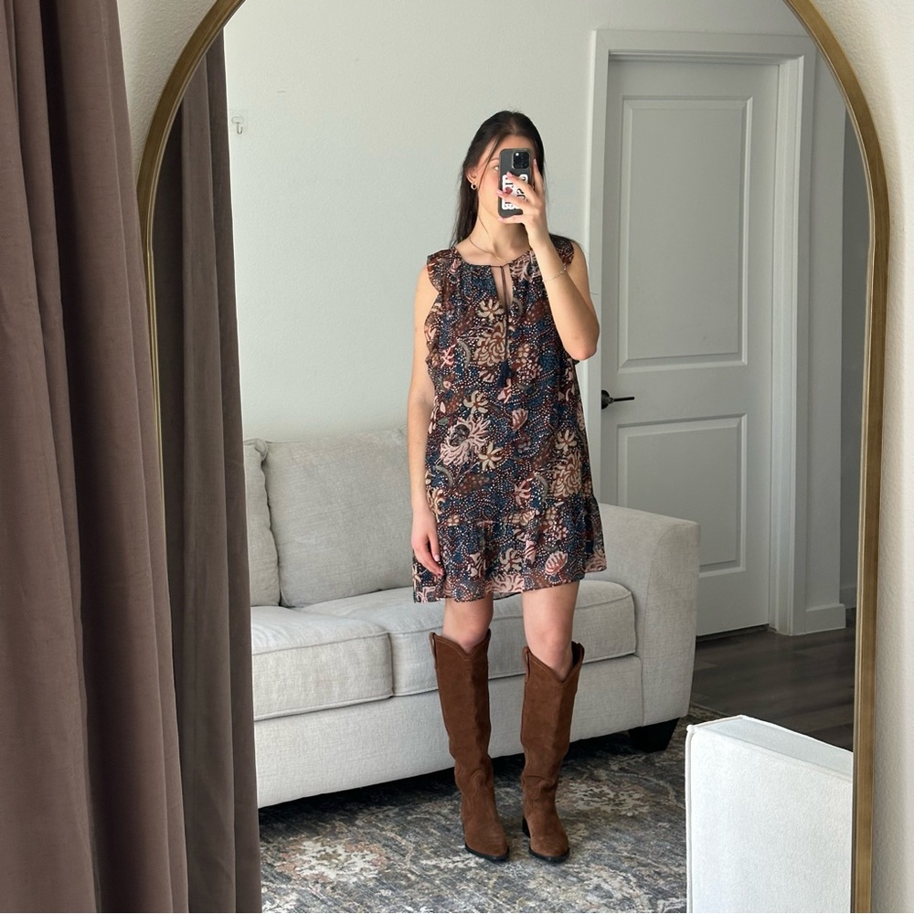 XSOLDX Madewell paisley mini dress large - Picture 2 of 6
